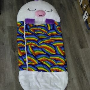 Rainbow Unicorn Happy Nappers Pillow & Sleepy Sack: Large - White Unicorn 7 & up